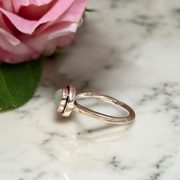 Artisan Made Genuine Ethiopian Opal 925 Sterling Silver Ring Size 7.75 - Picture 2 of 9